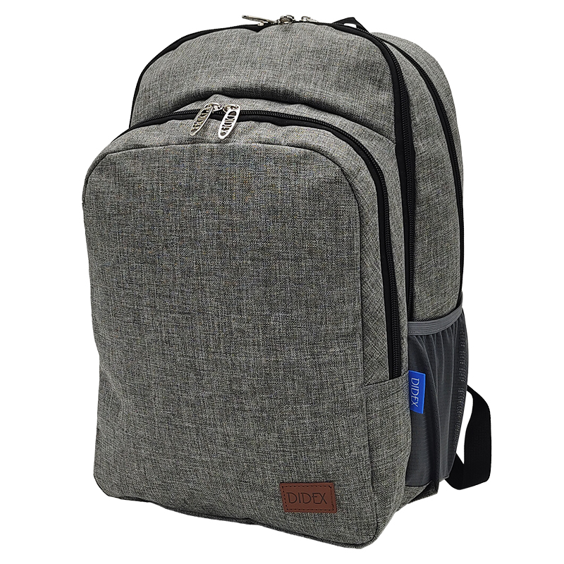 MOCHILA TRIPLE COMPARTIMENTO JEANS GRAY