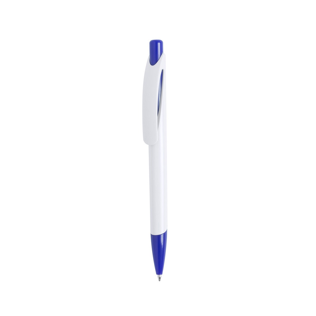 BOLIGRAFO PULSADOR CLIP CURVADO ESCRITURA AZUL
