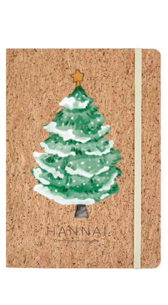 NOTEBOOK CORCHO 21BL HANNAI CHRISTMAS ARBOL NIEVE