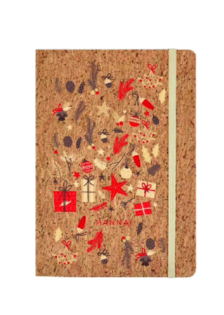 NOTEBOOK CORCHO 21BL  HANNAI CHRISTMAS REDS