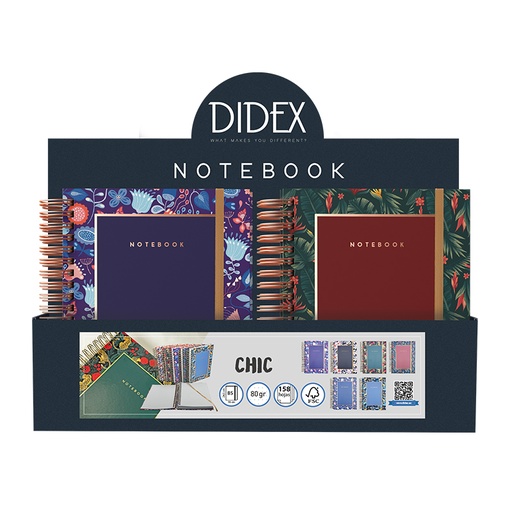 NOTEBOOK CHIC (21BL) - SURTIDO EXPOSITOR 6PZS.