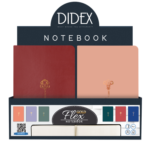 NOTEBOOK FLEX GOLD (21BL) - SURTIDO EXPOSITOR 12PZS.