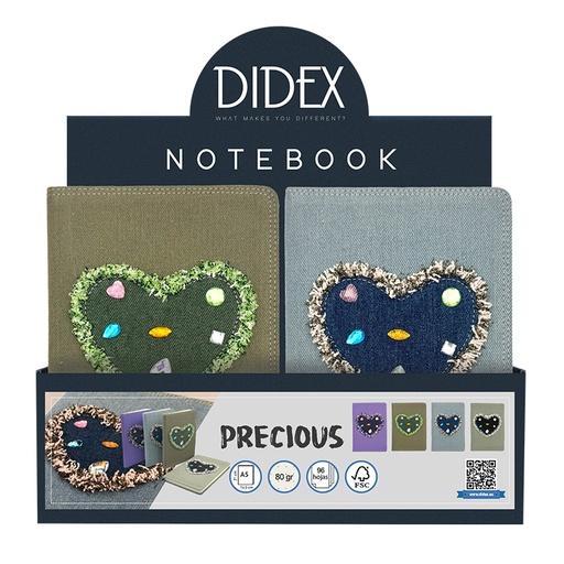 NOTEBOOK PRECIOUS (21BL) - SURTIDO EXPOSITOR 12PZS.
