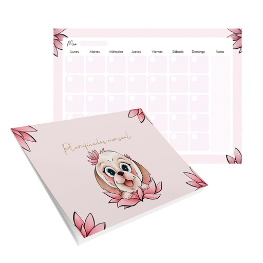 [H37] Planificador Mensual Lotus dog 