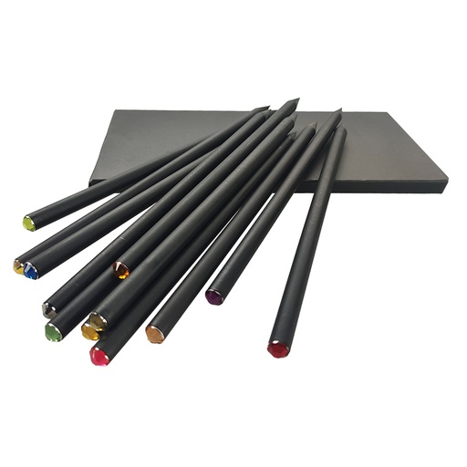 [25003469] CAJA 12 LÁPIZ PIEDRA CRISTAL  COLORES SURTIDOS