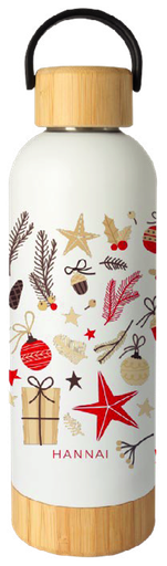 [25003581] BOTELLA TERMO BAMBU  HANNAI CHRISTMAS REDS