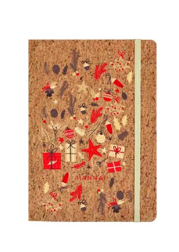 [25003653] NOTEBOOK CORCHO 21BL  HANNAI CHRISTMAS REDS