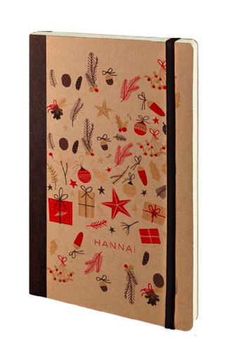 [25003663] NOTEBOOK NATURE 21BL HANNAI CHRISTMAS REDS