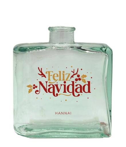 [25004747] BOTELLA DECORACION PETACA GRANDE 200ML CHRISTMAS FELIZ NAVIDAD