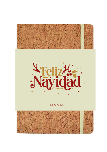 [25004775] NOTEBOOK CORCHO 21BL HANNAI CHRISTMAS FELIZ NAVIDAD